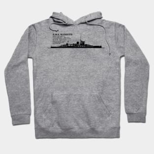 HMS Warspite British Battleship Infographic Info Diagram Hoodie